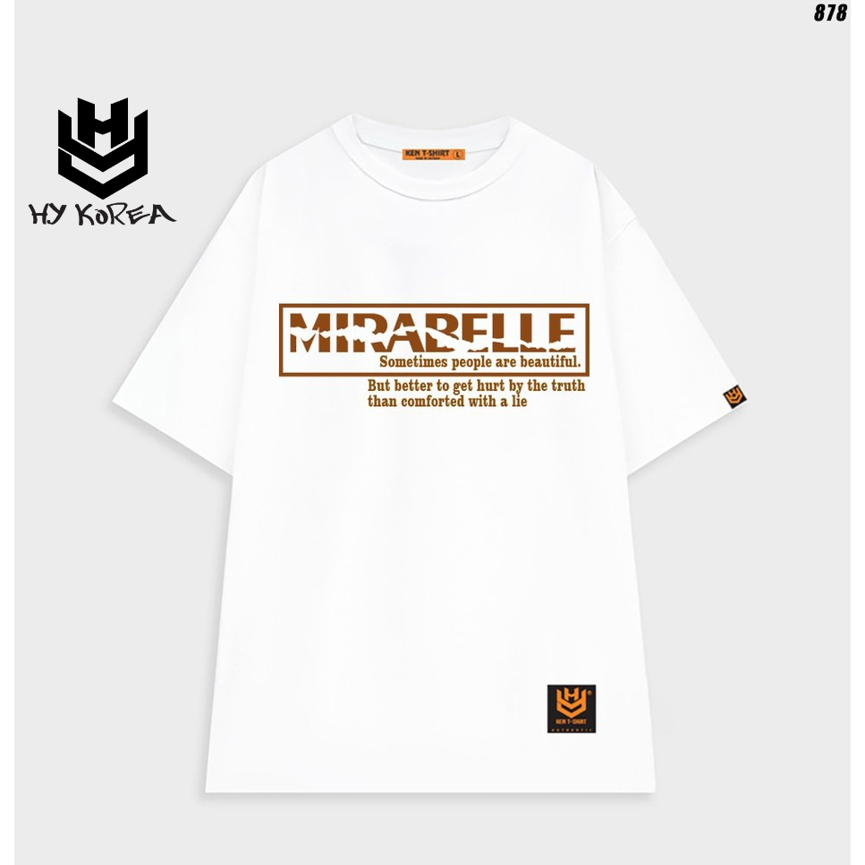 Áo thun tay lỡ basic form rộng unisex MIRABELLE 878 HY KOREA
