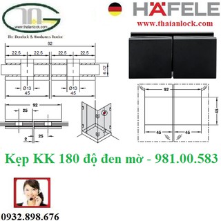 Kẹp kính Hafele 981.00.583