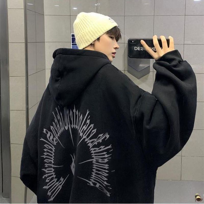ÁO HOODIE IN HOẠ TIẾT LƯNG HÀNG LÓT BÔNG DÀY DẶN