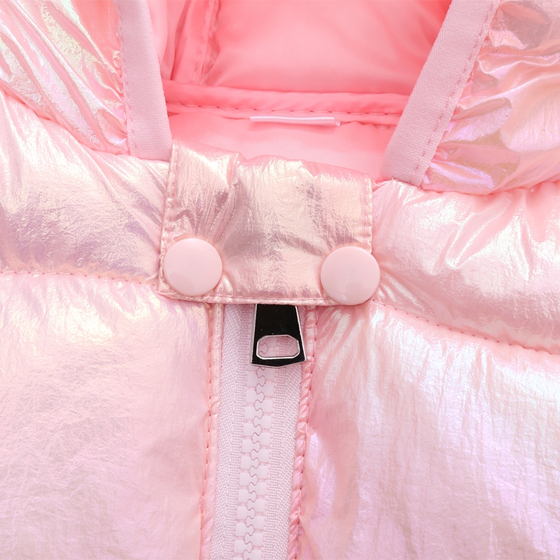 Áo khoác phao cotton siêu nhẹ khóa kéo có mũ dễ thương thời trang mùa đông dành cho bé