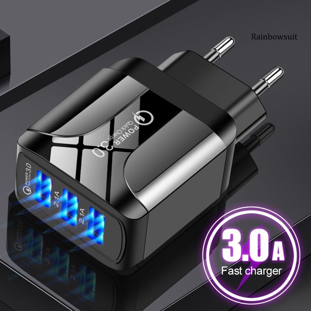 Cốc Sạc Nhanh 3 Cổng Usb Qc3.0 5.1a Cho Điện Thoại