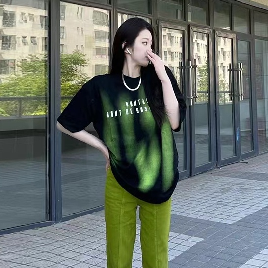 Áo Thun nam Dáng Rộng In Chữ Cái áo phong cách Hàn Quốc nam Thời Trang retro áo thun nữ hiphop áo thun form rộng