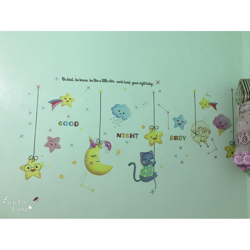 Decal dán tường cho bé goodnight baby