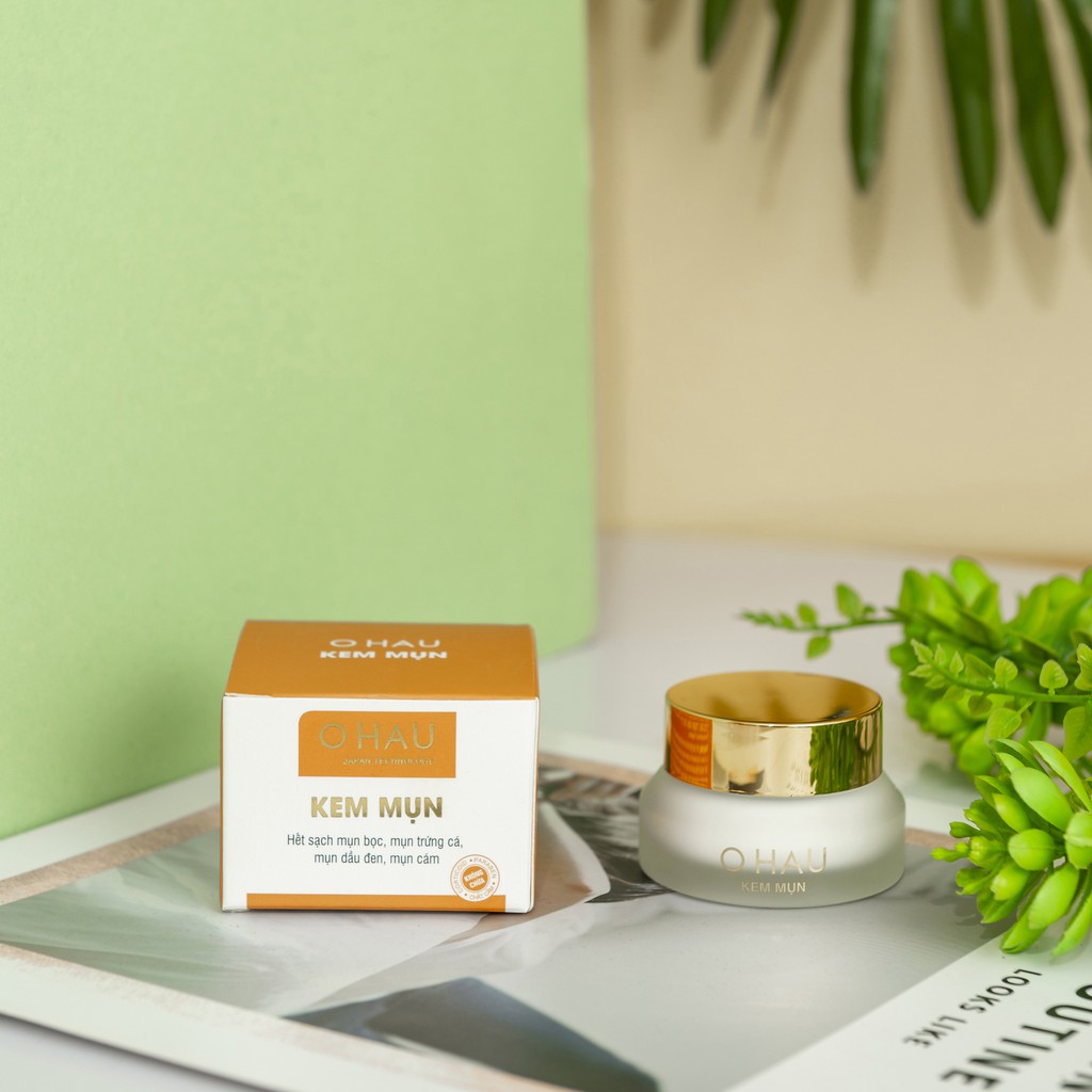 Kem giảm mụn giảm thâm OHAU, chiết xuất thiên nhiên, an toàn, hiệu quả - Hàng Chính Hãng - Hũ 15Gr ♥️ KMUNOHAU
