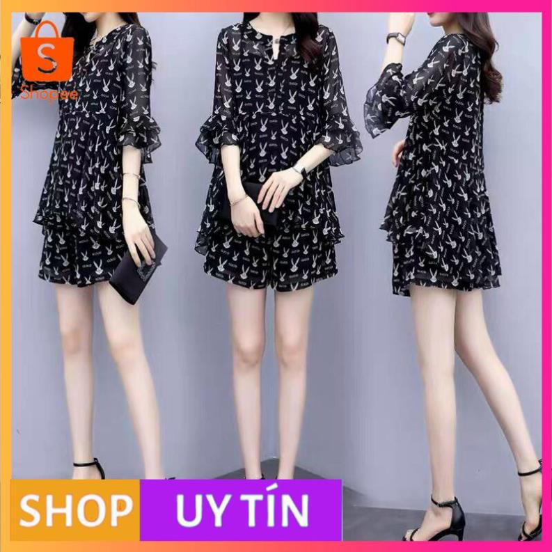 HÀNG NHẬP CAO CẤP -SET BỘ VOAN SHORT HỌA TIẾT THỎ SIÊU CUTE - [MẪU ĐẸP CHẤT LƯỢNG]