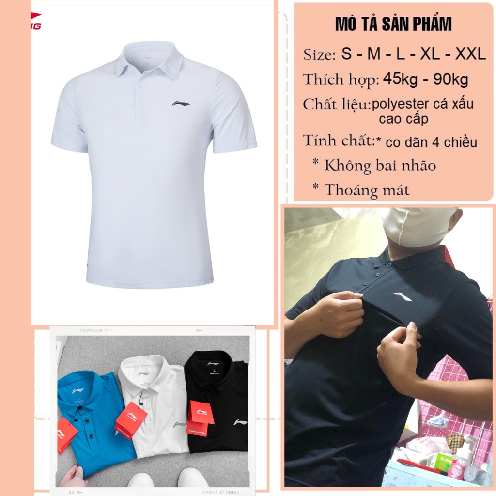 Áo thun polo nam, ao thể thao nam lining cao cấp có cổ thoáng mát trẻ trung năng động