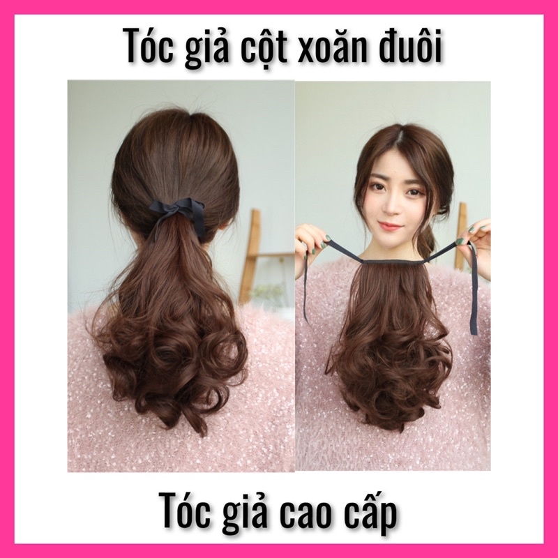 TÓC GIẢ CỘT NGẮN ĐẸP ❇️FREESHIP ❇️tóc giả cột ngắn c25 xoăn xinh hàng tơ đẹp ❇️