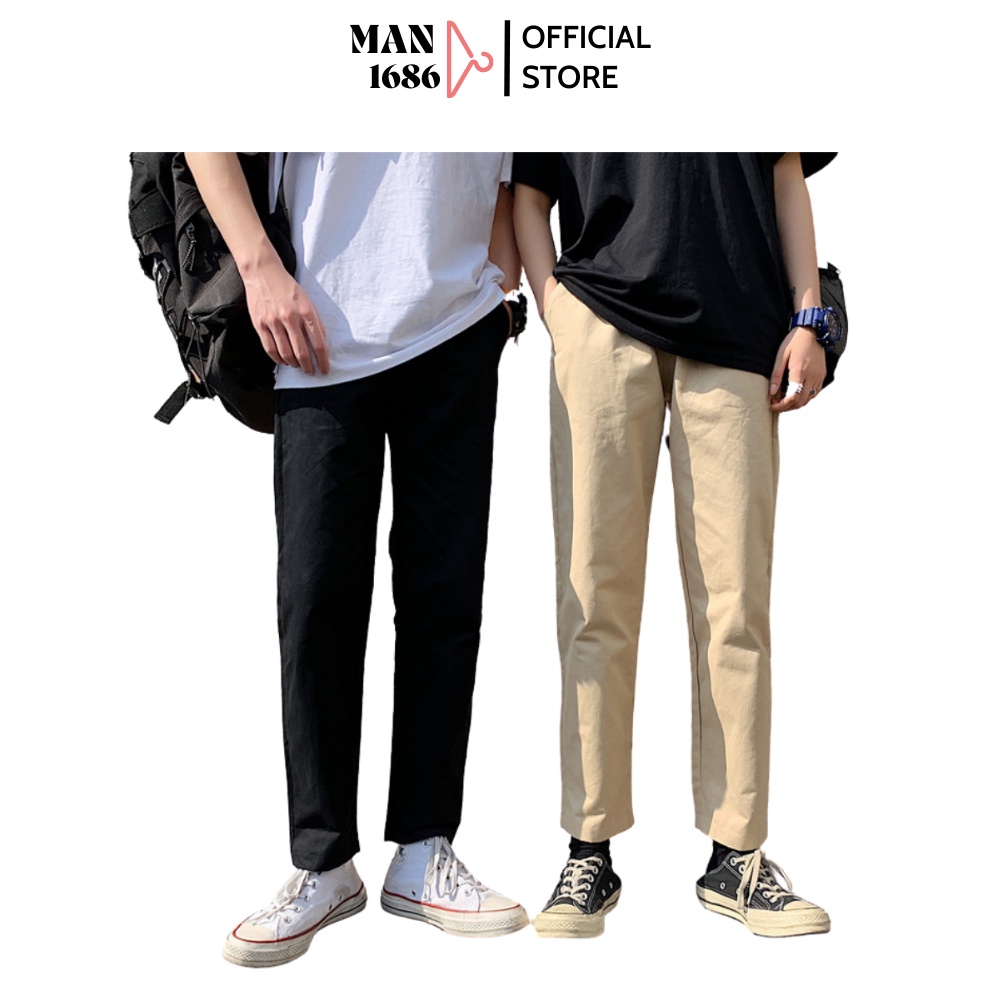 Quần baggy kaki nữ nam ống suông unisex basic mềm mịn thoáng mát đẹp thời trang đi học hàn quốc công sở MAN1686