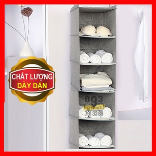 Túi vải tủ đựng quần áo 5 ngăn, tủ vải treo đựng đồ