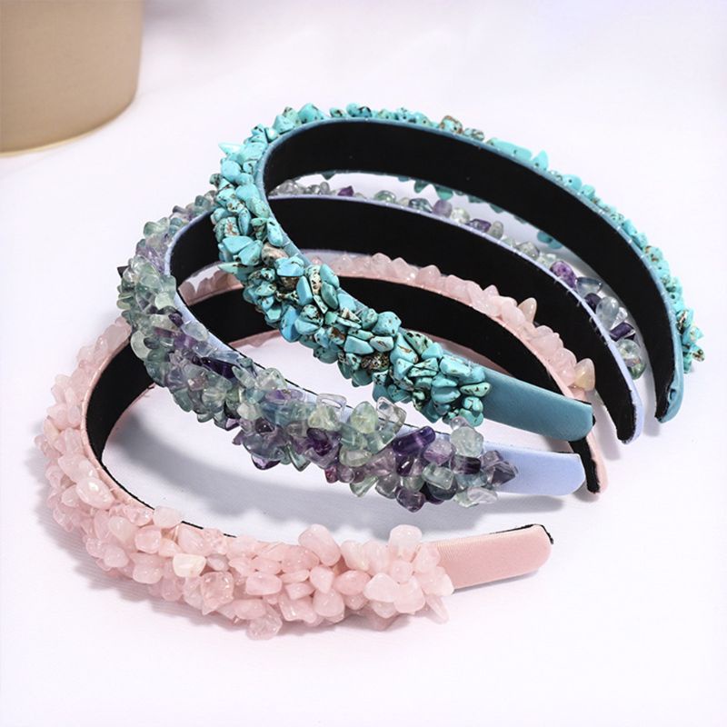 Flgo Băng Đô Đính Đá Nhỏ Nhắn Nhiều Màu Sắc Phong Cách Baroque Cho Nữ