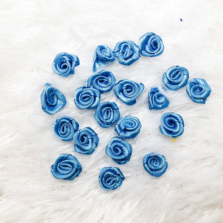 5 Bông hồng ruy băng 3D trang trí áo đầm váy dài nhiều màu thủ công handmade