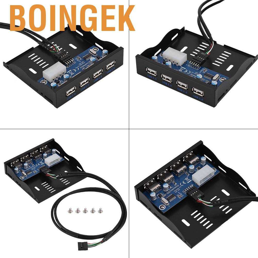 Boingek USB2.0 Floppy Front Panel 3.5'' Bay 9 Pin to 4 Interface USB 2.0 HUB