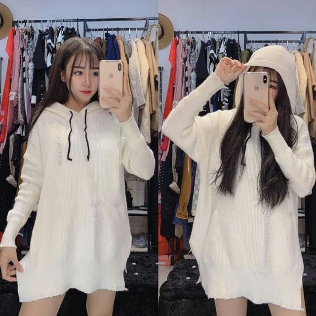 🌟Váy xuông len rách ( Ảnh thật )