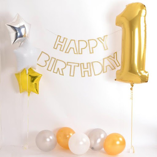 Dây Treo Happy Birthday Rỗng Ánh Kim