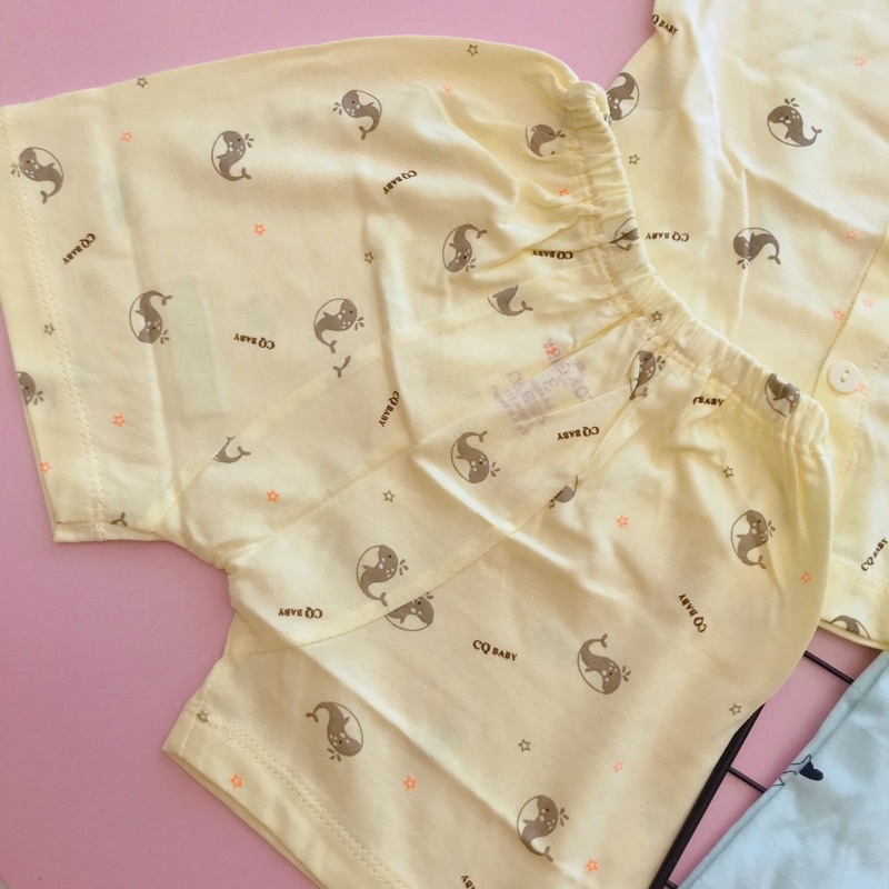 Bộ cộc tay cúc giữa CQ Baby cho bé