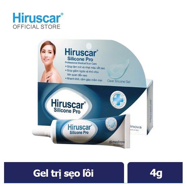 Combo 2 Gel Hiruscar Silicone Pro 4g/tuýp - Tặng gương cầm tay