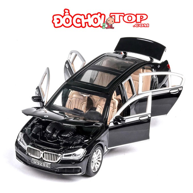 Xe mô hình ô tô siêu xe BMW 760Li hãng XLG tỉ lệ 1:24 màu đen  Chất Liệu Hợp Kim Cao Cấp