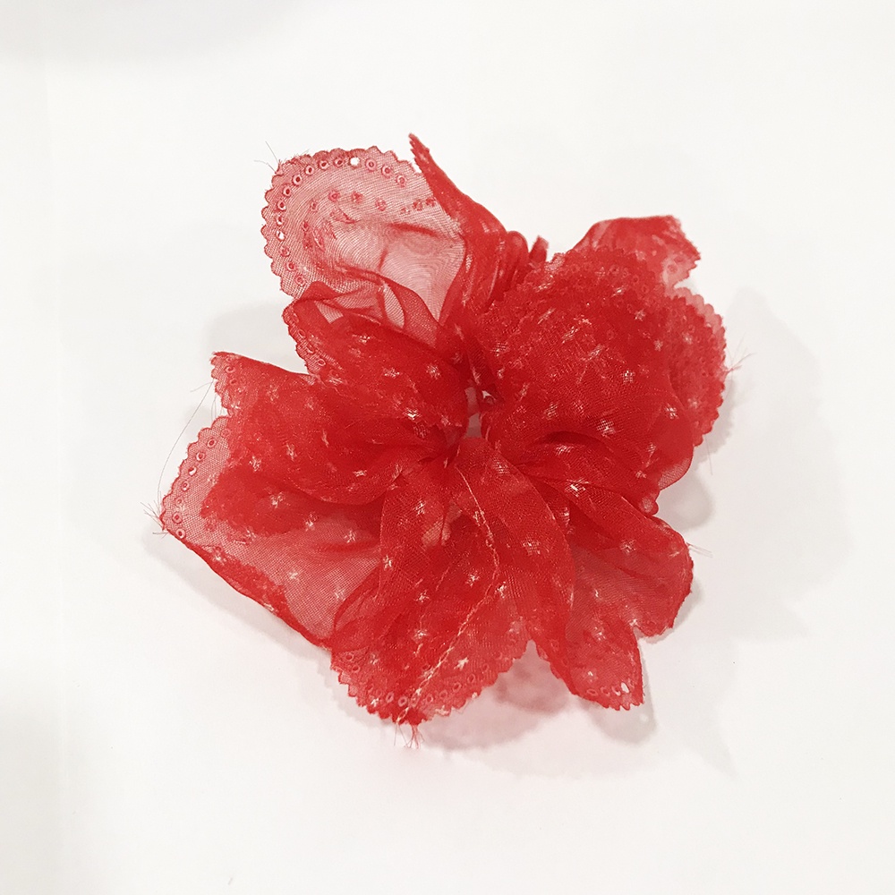 Combo dây cột tóc scrunchies em bé voan họa tiết 6 màu ngẫu nhiên DTOnline