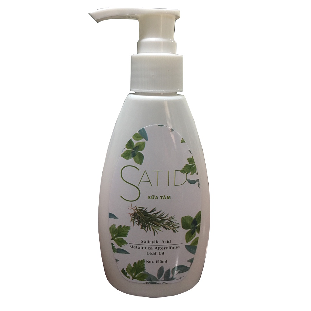 Sữa tắm ngừa mụn lưng, giảm thâm, viêm nang lông Satid chai 150ml