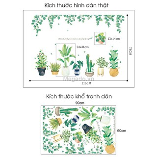 Decal chậu cây xanh A141