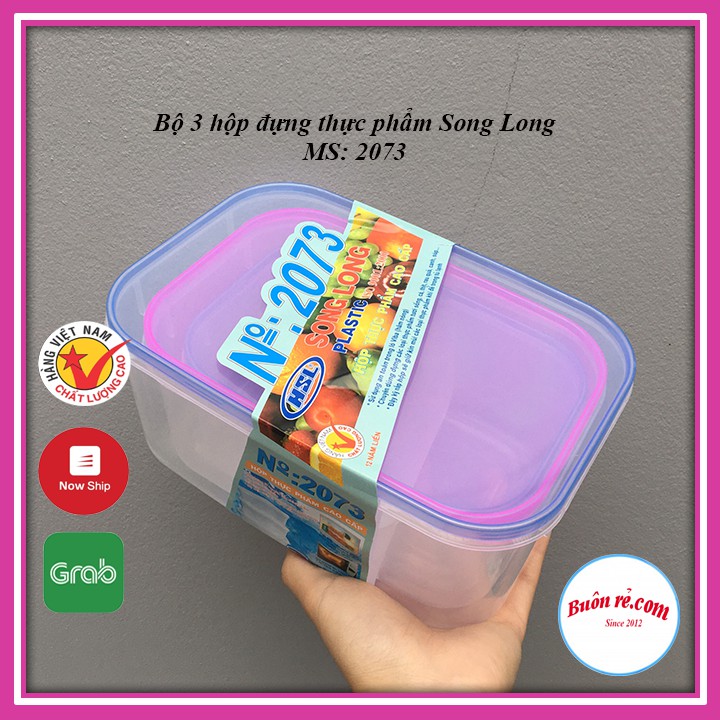 Bộ 3 đựng thực phẩm Song Long MS: 2073 an toàn tiện dụng -Buôn rẻ 01020