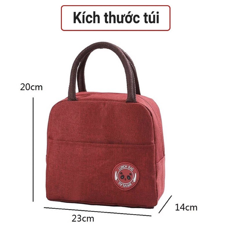 Hộp Đựng CơmTúi Đựng Cơm Giữ Nhiệt Lunch Bag 2 Lớp Có Khoá Kéo Và Quai Xách