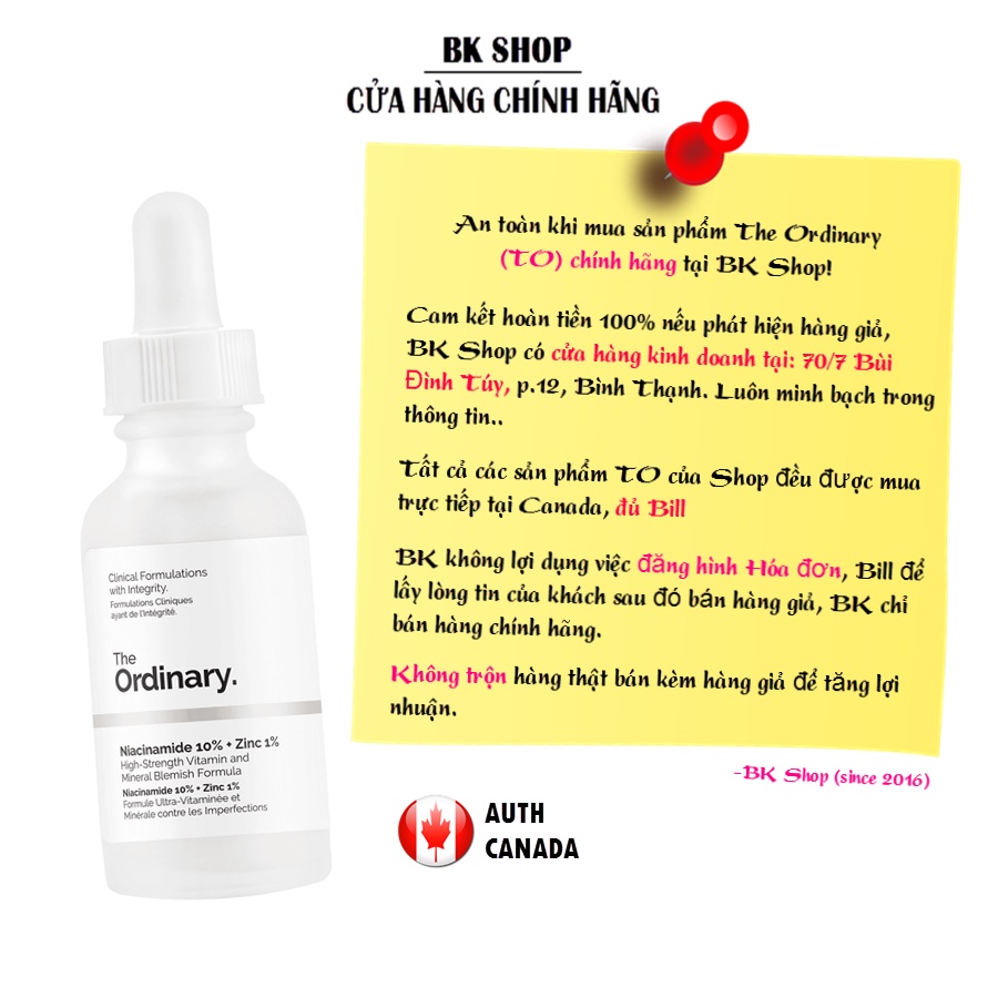 Tinh chất Niacinamide 10% + Zinc 1% - The Ordinary 30ml
