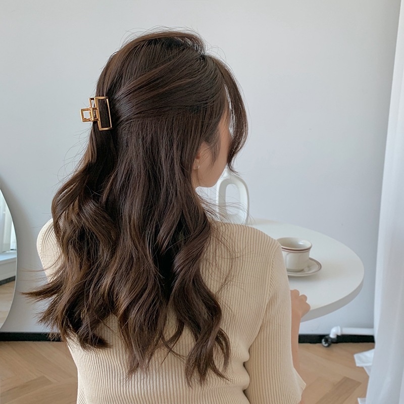 Kẹp Tóc Kim Loại Đa Chức Năng Hình Học Rỗng Màu Vàng 24 Kiểu Dáng Thanh Lịch