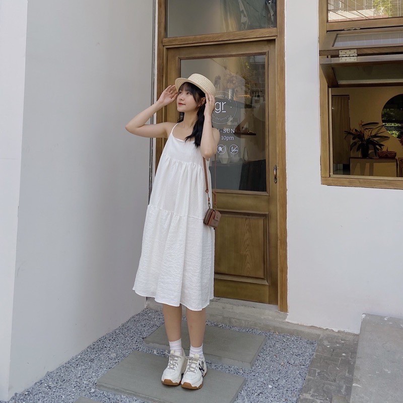 Đầm - Váy hai dây babydoll 4 màu siêu xinh