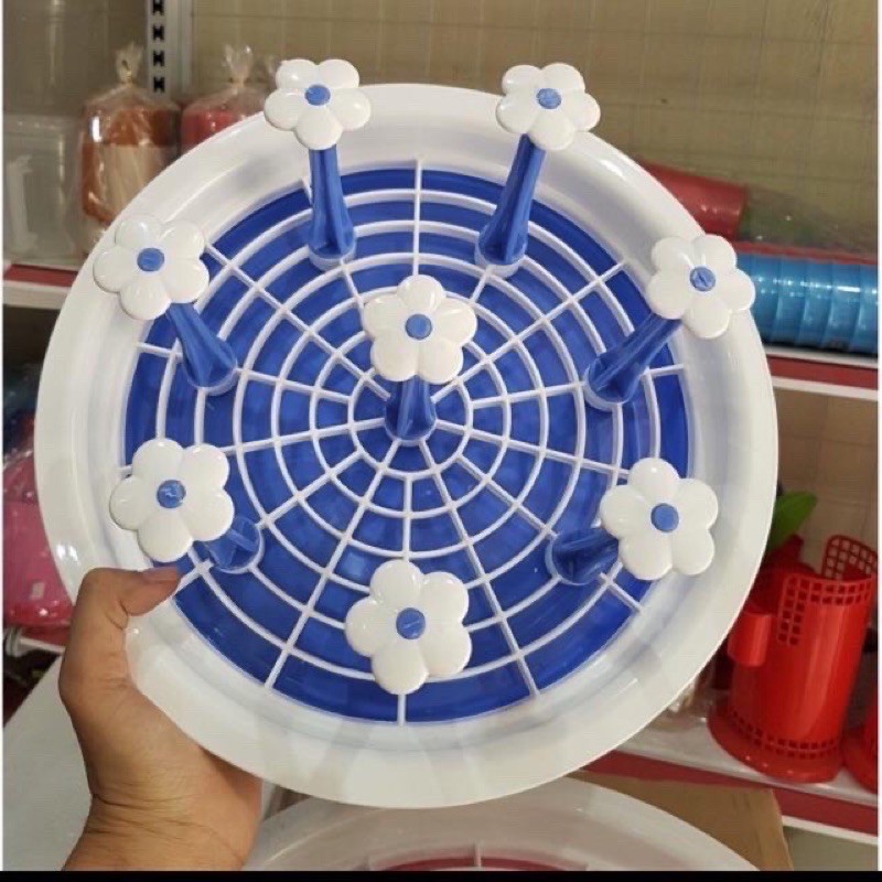 Úp ly, Cốc chống đổ 6 cốc - 8 cốc có thể tháo rời tiện lợi, Khay úp cốc hình bông mai xinh xắn - MS6218