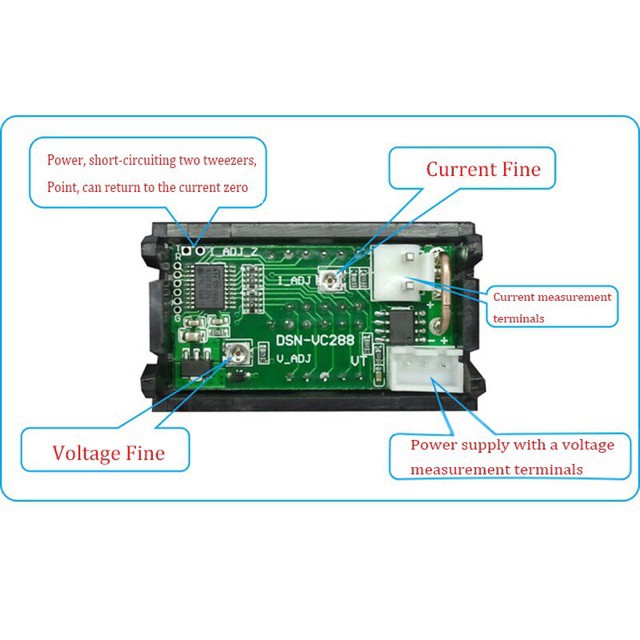 Đồng hồ đo vôn ampe 4 bit 10A 0-100v