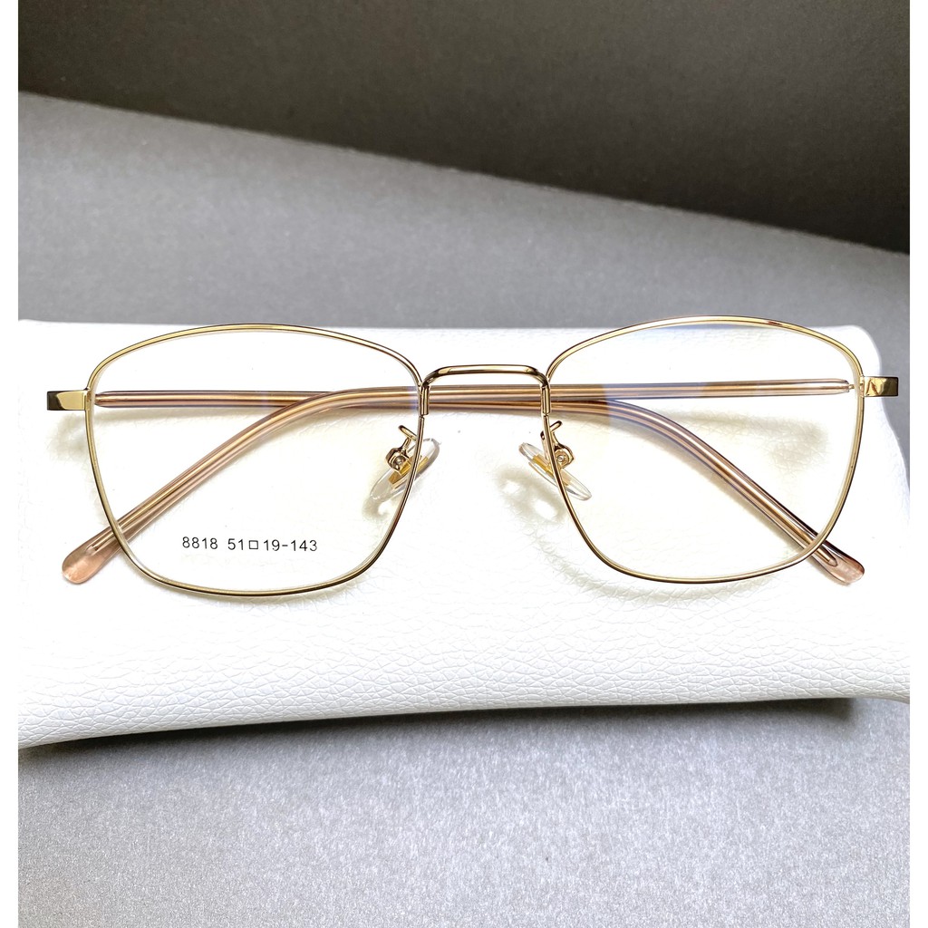 Gọng kính vuông kim loại mảnh nhẹ cao cấp E8818 dành cho nam và nữ | BigBuy360 - bigbuy360.vn