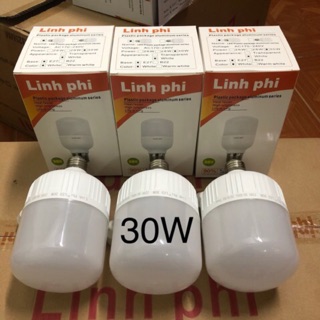 Bộ 3 bóng đèn led 30w linh phi- đui xoáy e27 siêu sáng.