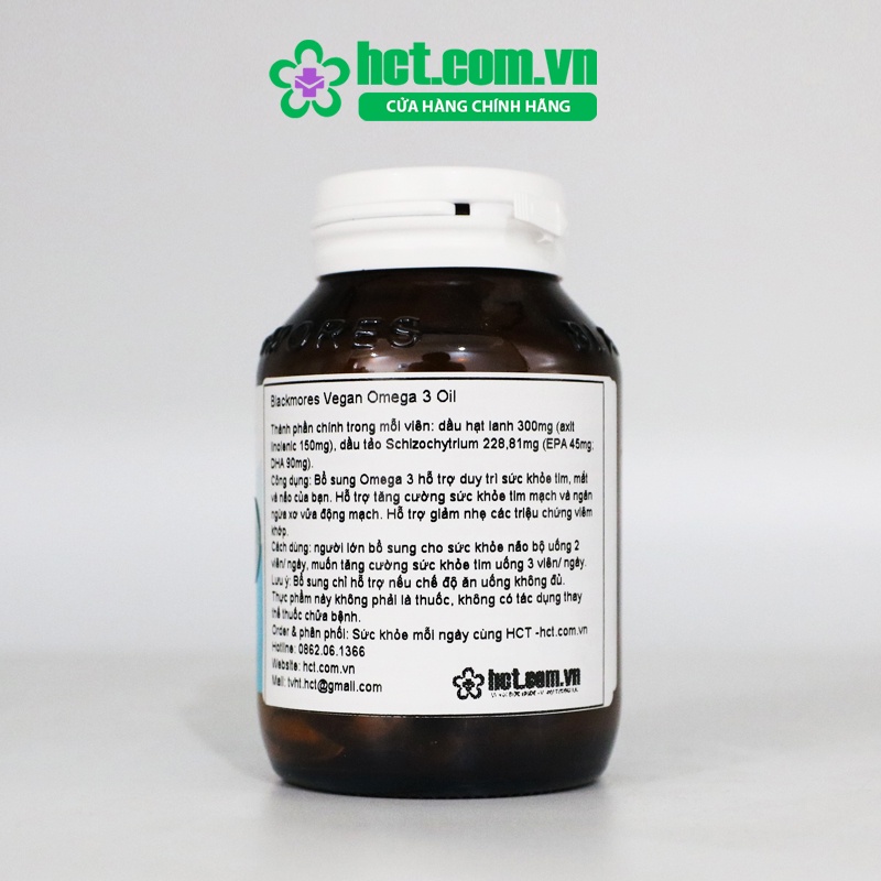 Viên Uống Blackmores Vegan Omega 3 Oil Thuần Chay Lọ 120 Viên