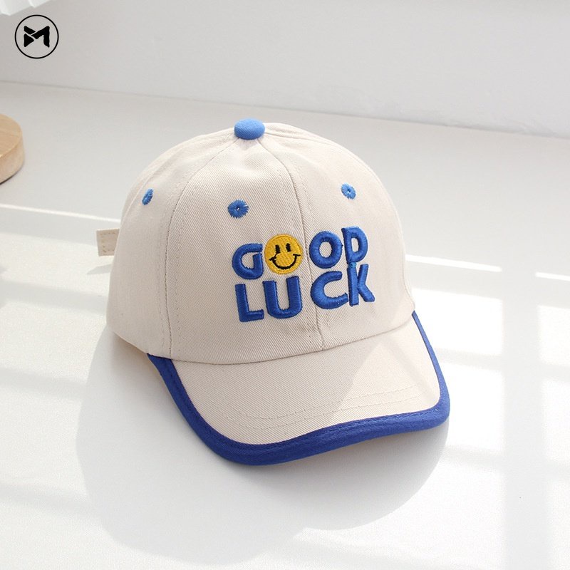 Mũ Lưỡi Trai Mềm Thêu Chữ GOOD LUCK Thời Trang Mùa Hè Cho Bé 1-4 Tuổi