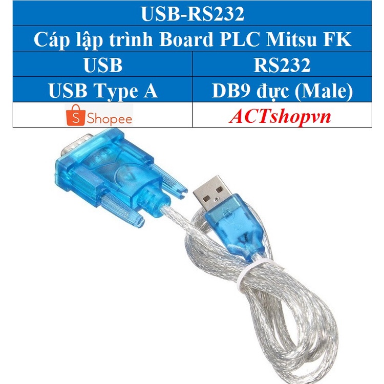 Cáp lập trình các loại PLC HMI Servo thông dụng Mitsubishi, Delta, LS, Omron...