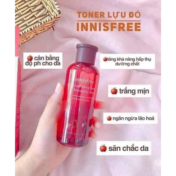 Nước Hoa Hồng Toner Lựu Đỏ Innisfree Chống Lão Hoá Trắng Da 200ml