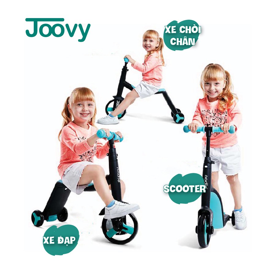 Siêu xe biến hình xe Scooter, xe chòi chân, xe cân bằng 3 trong 1 cho bé từ 1 tới 6 tuổi Nadle TF3 Joovy CHÍNH HÃNG