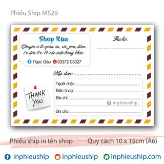 Phiếu giao hàng G29 (Đặt trước 1 ngày)
