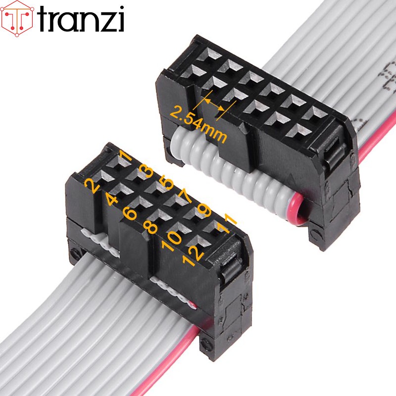 Dây cắm header 2.54mm IDE IDC 2x6P 25cm dập 2 đầu - túi 1 cái