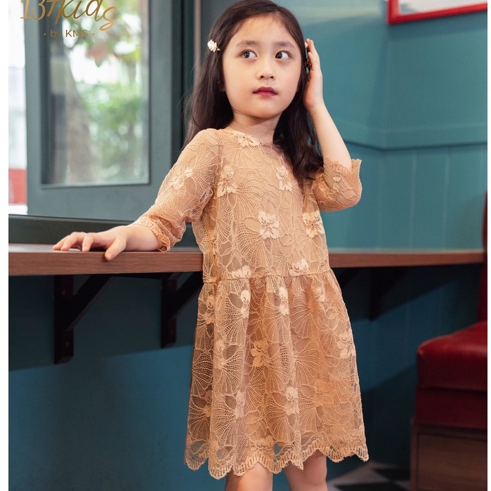 Váy ren hoa bé gái 137KIDS thiết kế cao cấp tay lỡ dễ thương