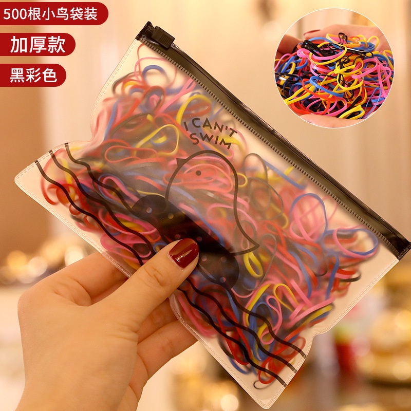 Set 500/1000 dây thun buộc tóc dùng một lần nhiều màu