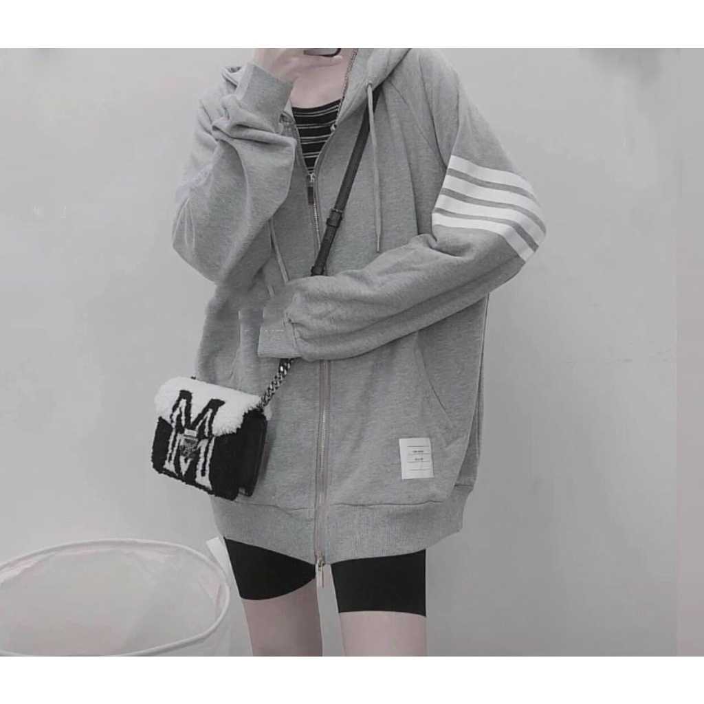 [Có Video Thật + Ảnh Thật] Áo Khoác Nỉ 4 Sọc Ngang Tay Có Khoá Kéo Chất Mềm Mã 568 - Daisy Clothings | BigBuy360 - bigbuy360.vn