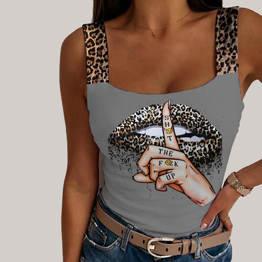 Áo Nữ Không Tay Họa Tiết Da Báo Thời Trang Quyến Rũ