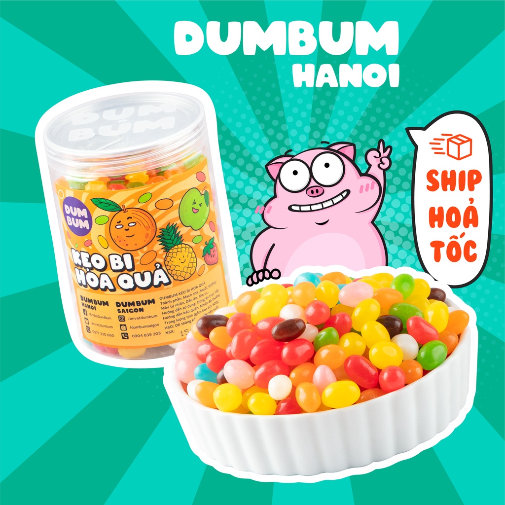 Kẹo trái cây, kẹo bi hoa quả DumBum 500g đồ ăn vặt Hà Nội