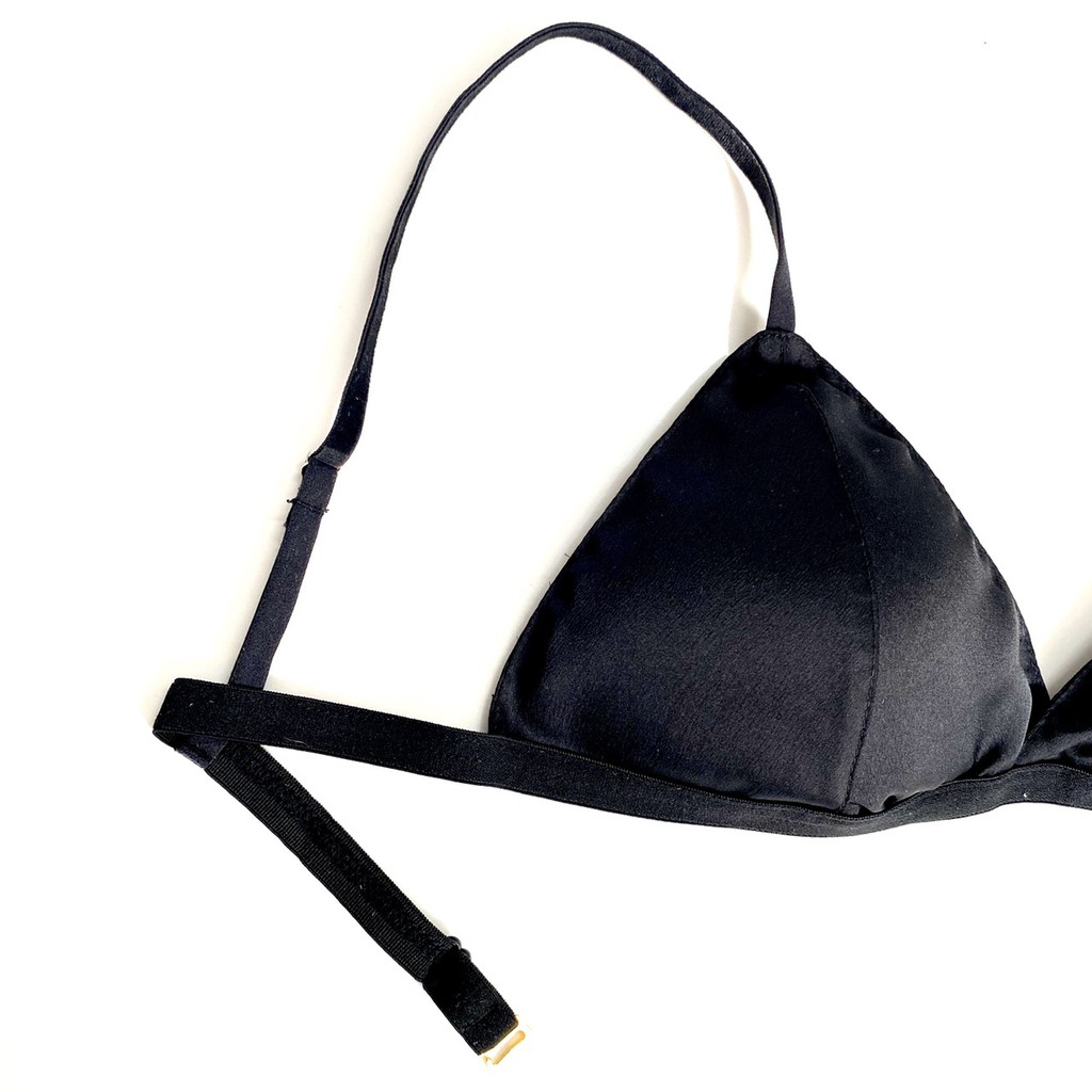 HISEXY Set Đồ Lót Bralette Lụa Satin Cao Cấp Thiết Kế Gọng Mỏng Kiểu quần V