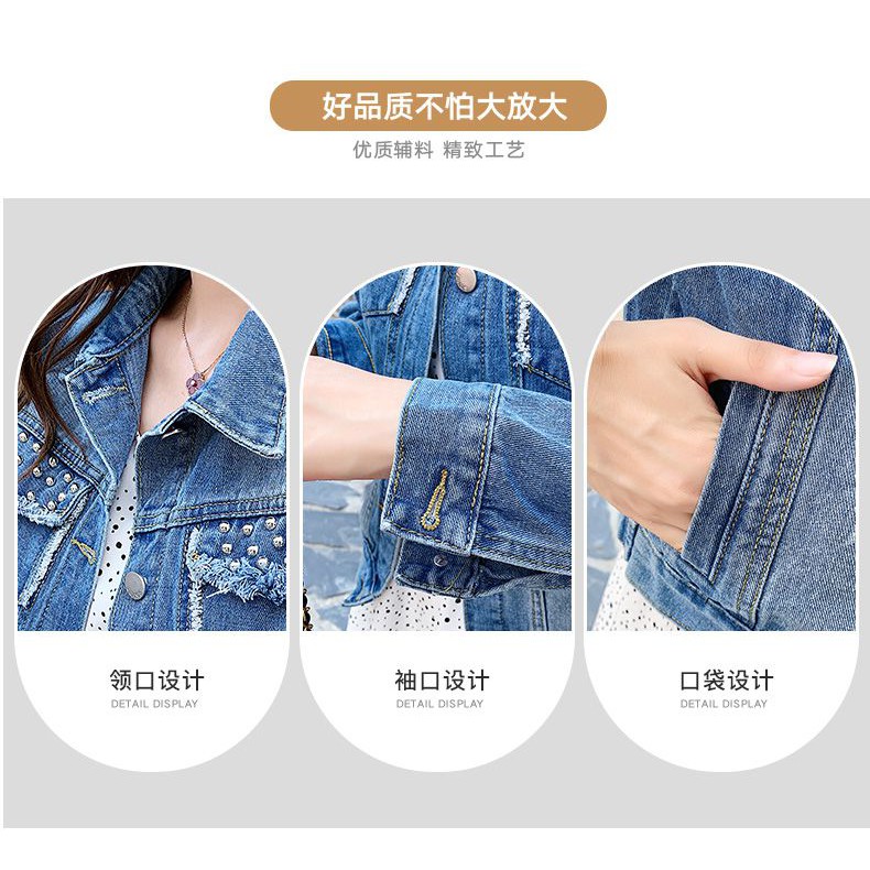 Áo Khoác Denim Tay Dài Dáng Ôm Thời Trang Xuân Thu Cho Nữ