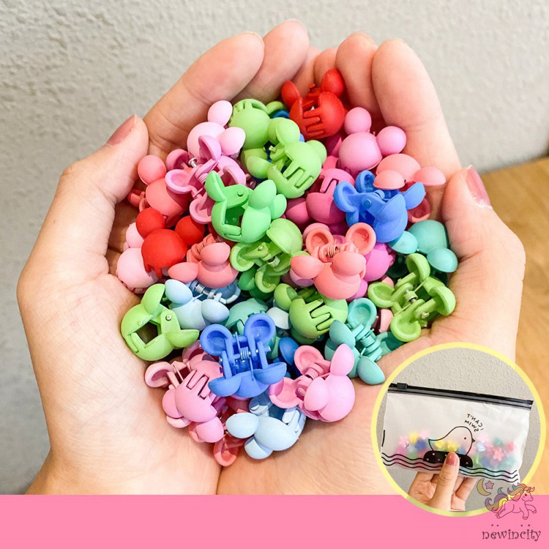 Set 50 Kẹp Tóc Mini Nhiều Màu Dễ Thương Cho Bé Gái