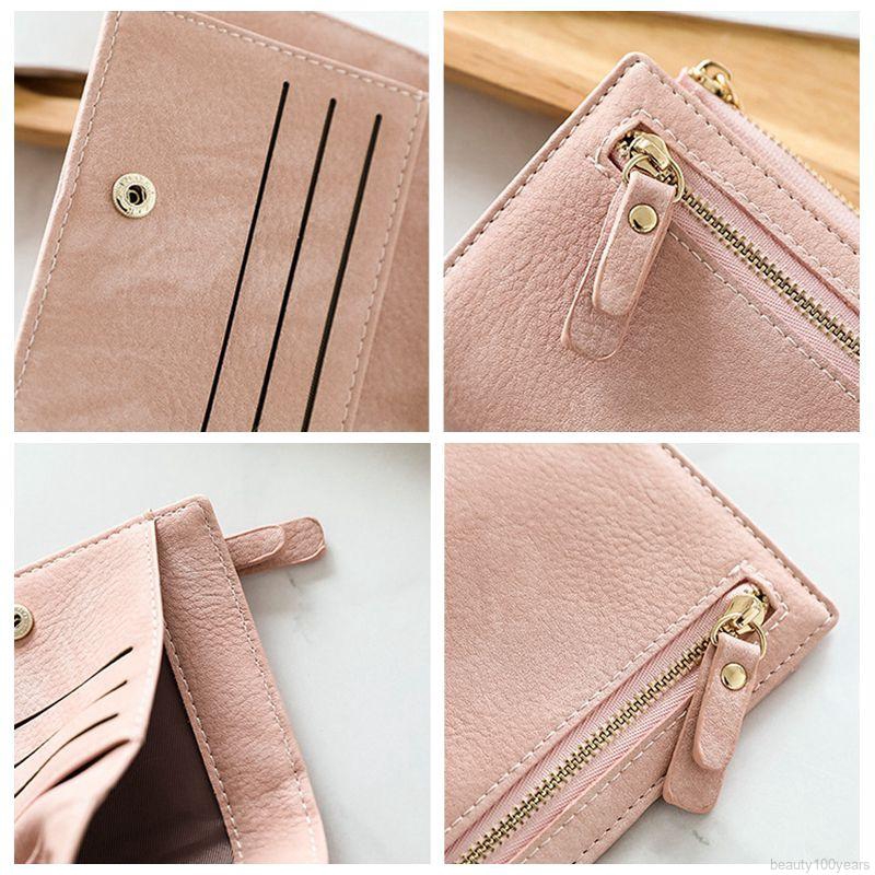 Ví ngắn kiểu nhám đựng tiền/thẻ đa năng phong cách retro dành cho nữ | BigBuy360 - bigbuy360.vn