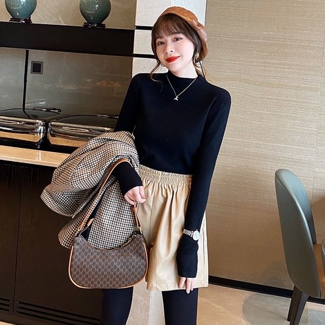 Áo sweater ZHELIHANGFEI dệt kim tay dài cổ lọ thời trang trẻ trung